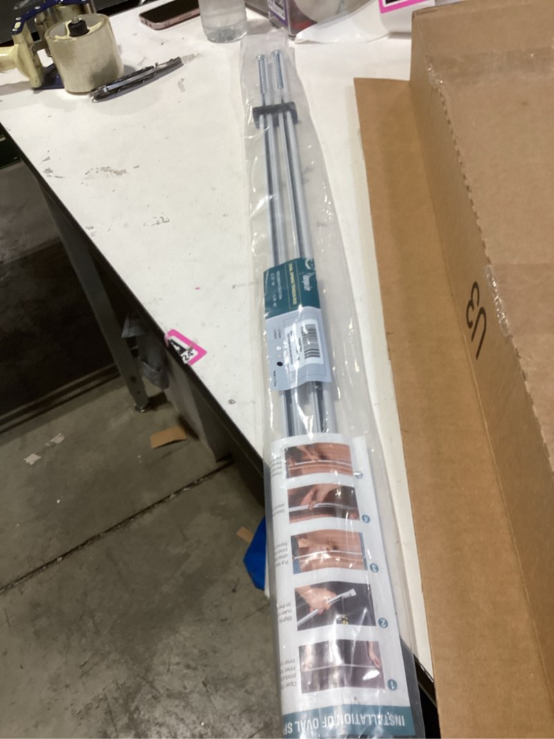 Condition photo showing Good Condition for 2 pack tension rod oval spring tension curtain rod adjustable 36 to 60 inches small short white tension rods no drilling spring loaded curtain rods for doors and windows, 36-60 inch, white 36-60 inch 2 pack white