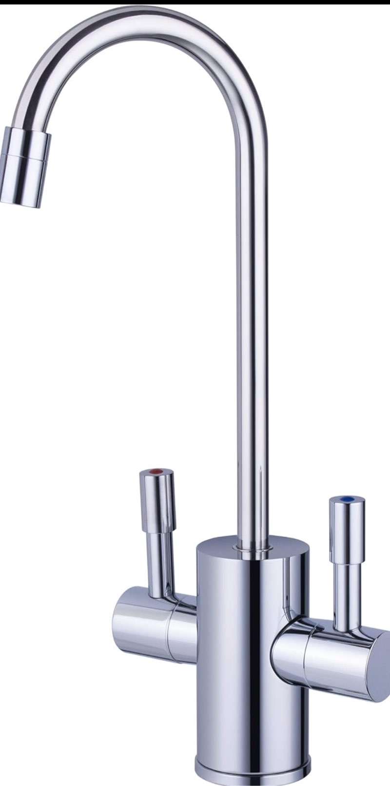 Ready Hot RH-F560-CH Faucet Only for Instant Hot Water Tank, Insulated, Safety Lock on Handle, Dual Lever, Chrome Finish Hot and Cold Water Chrome Finish
