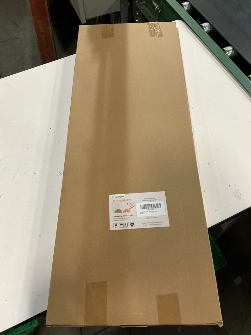 Condition photo showing New/Like New for upsimples 12x36 picture frame, display pictures 10x30 with mat or 12 x 36 without, wall hanging long frames, black, 1 pack black 12x36