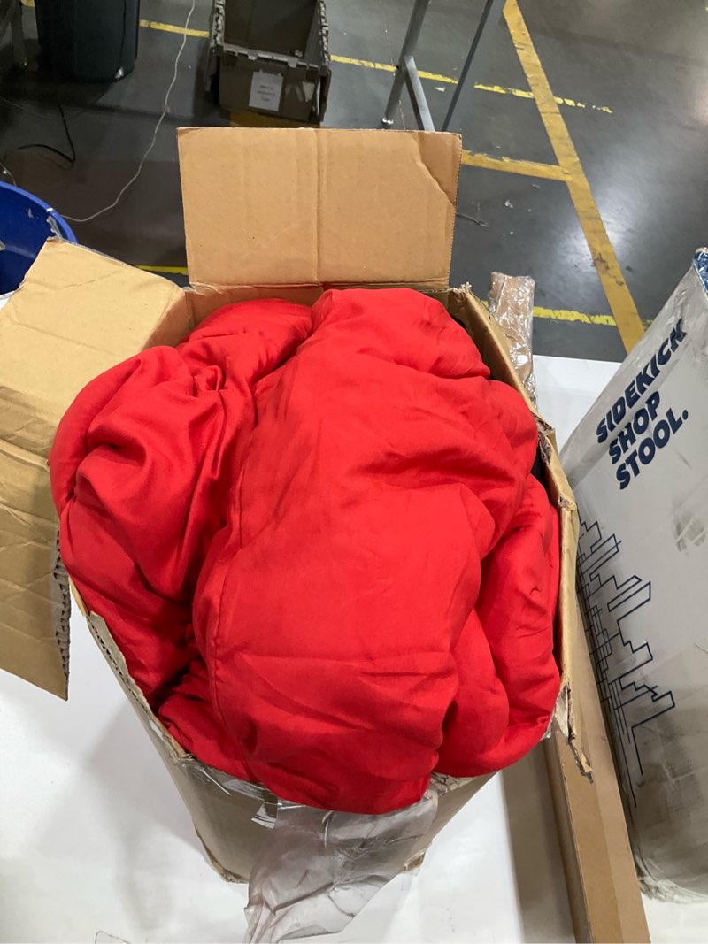 Condition photo showing Good Condition for maple&stone twin comforter set 5 pieces bed in a bag - down alternative bed set with sheets, pillowcase & sham, soft reversible duvet insert for twin bed, black and red black red twin