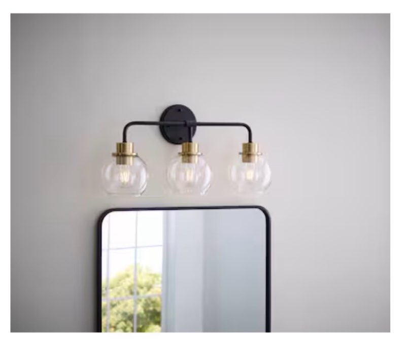 allen + roth Torrington 22.75-in 3 Light Matte Black