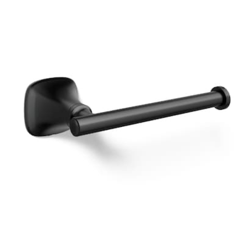 kohler rill matte black wall mount single post toilet paper holder 1 -rolls