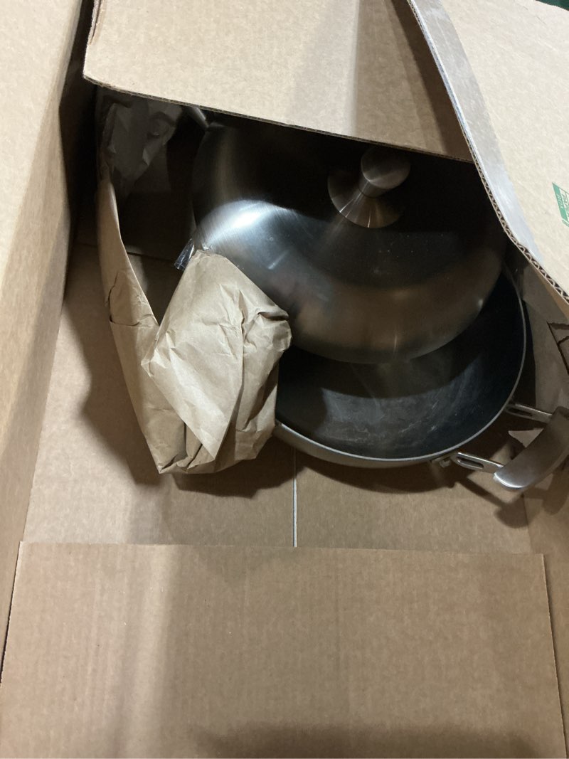 Condition photo showing As Is for buon eat's good 5-ply stainless steel frying pan 8 inch nonstick skillet pan with lid, induction saute pan for cooking, oven safe up to 800°f compatible with all stovetops
