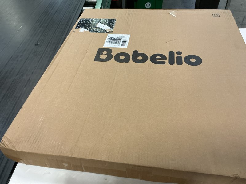 Condition photo showing New/Like New for babelio baby gate for stairs, kitchen & doorways, no bottom bar| one-handed operation| auto-close| hardware mount (drill needed) safety dog/pet gate (black - b17, 26-43" w, 28" h)