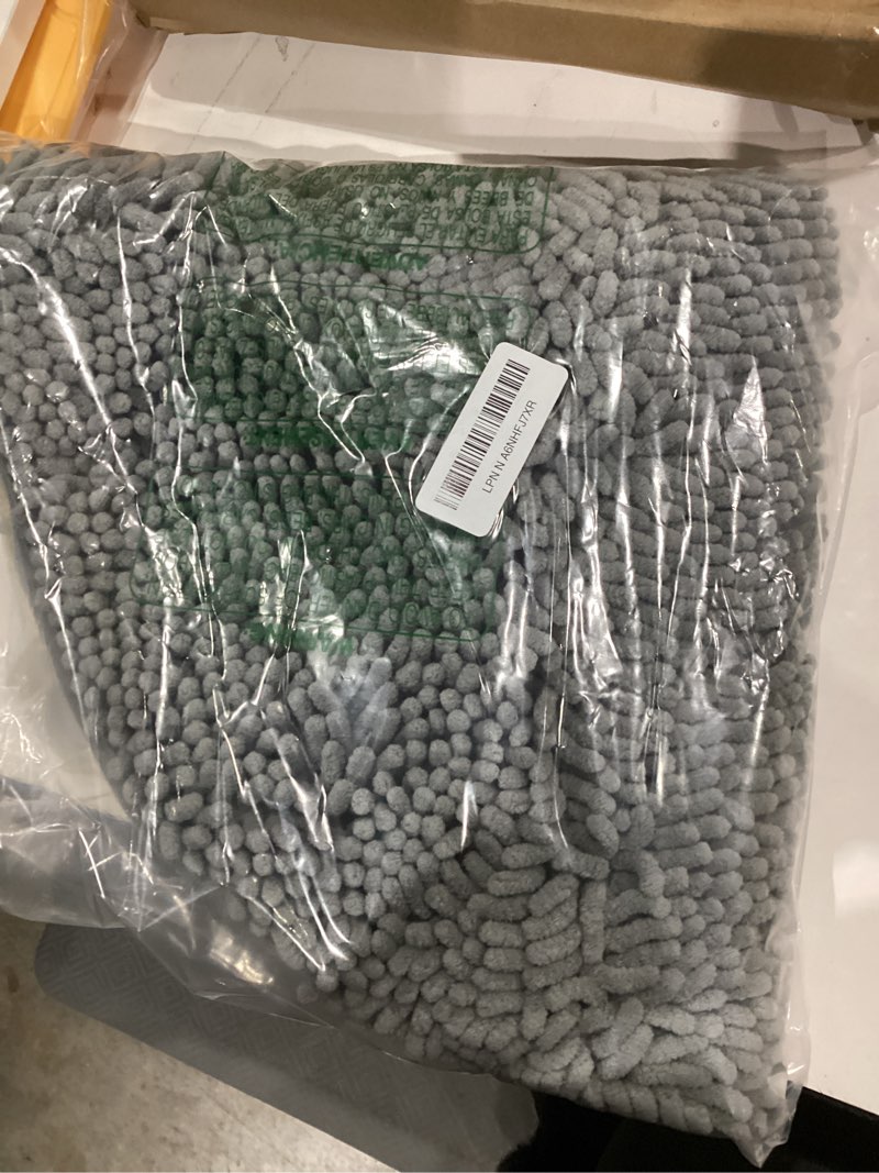 Condition photo showing New/Like New for Smiry Luxury Chenille Round 24''x24'', Extra Soft and Absorbent Shaggy Bathroom Mat Rugs, Machine Washable, Non-Slip Plush Carpet for Tub, Shower, and Bath Room, Grey 24'' x 24'' Round Grey