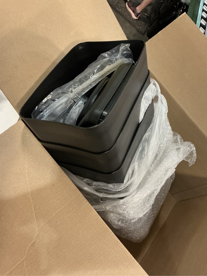 Condition photo showing New/Like New for hoolerry 4 pcs 3 gallon/12 liter small trash can plastic kitchen garbage with lid small trash bin for bathroom office bedroom kitchen waste outdoor (black) black 4