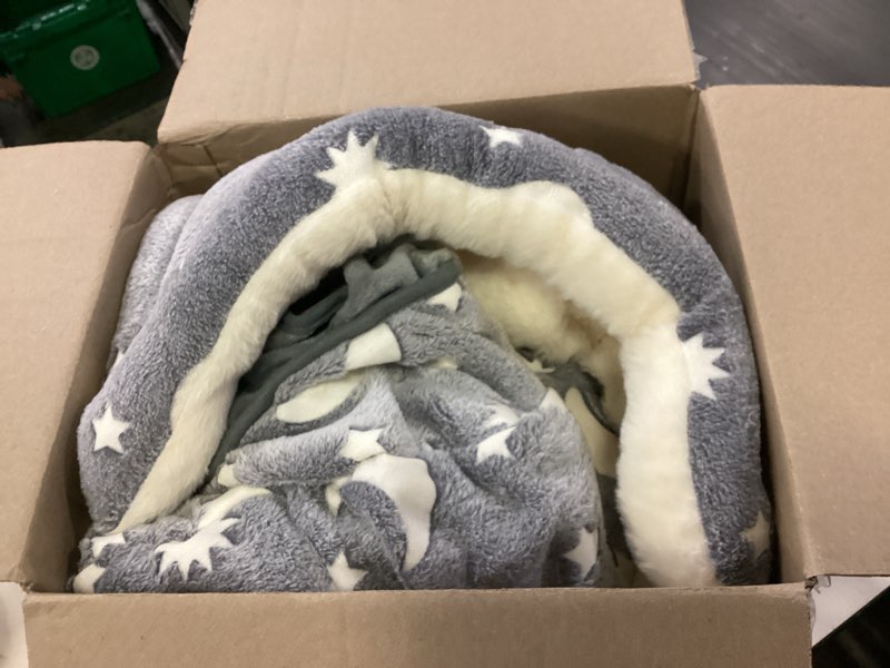 Condition photo showing Good Condition for Indoor Dog House, Night-Luminous Star Dog Tent with Frame?Washable Dog Cave Bed, Suitable for 36-66 lb Medium and Large Dog XL (29"×29"×29") Grey