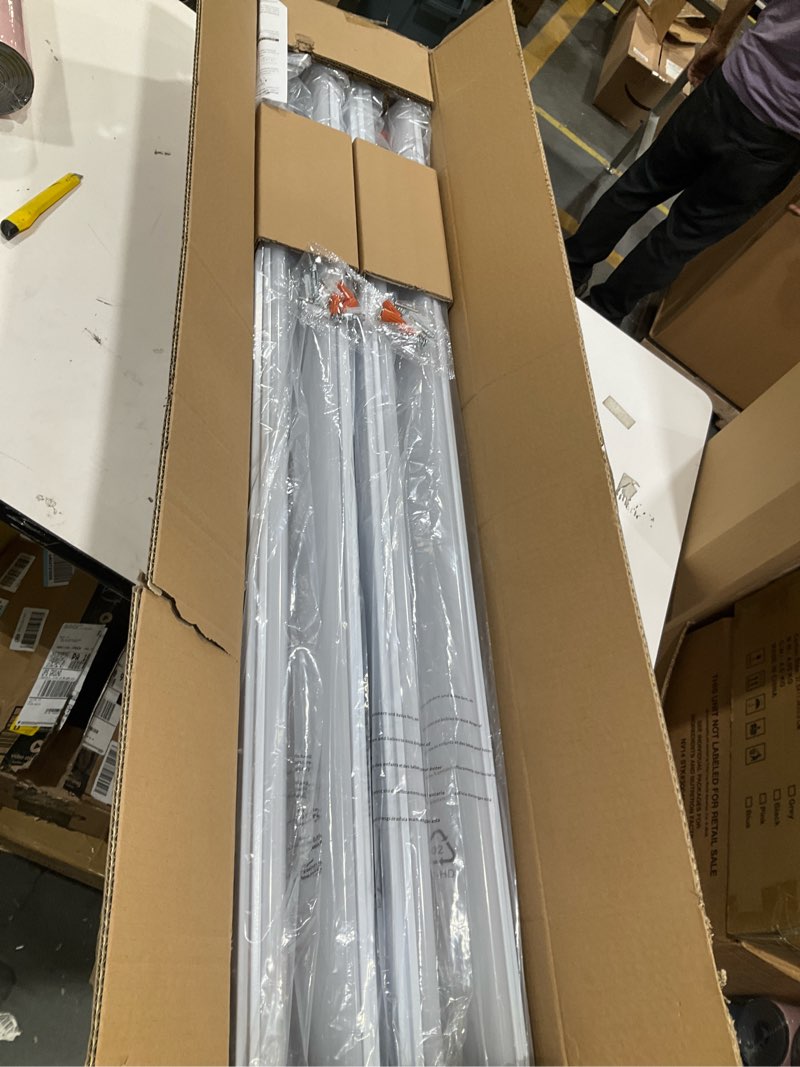 Condition photo showing Good Condition for antlux 4ft led flush mount puff lights, 40w 4500lm linear light, 4000k neutral white, 4 foot integrated led wraparound ceiling lighting fixtures for kitchen laundry, fluorescent replacement, 4 pack 4000k 4ft-40w