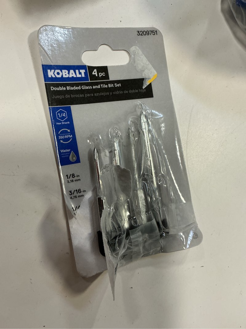 Condition photo showing As Is for Kobalt Assorted Assorted Assorted Assorted x Set Carbide tipped Right handed Glass and