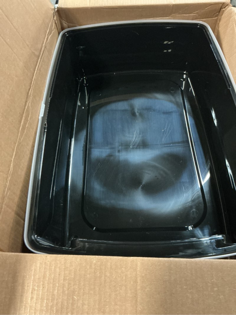 Condition photo showing Good Condition for IRIS USA XX-Large Cat Litter Box, Open Top Extra Large Litter Box for Big Cats and Multi-Cat Households, High Sided Scatter Shield, Easy to Clean, 30"L x 20"W x 14"H, Black XXL Black