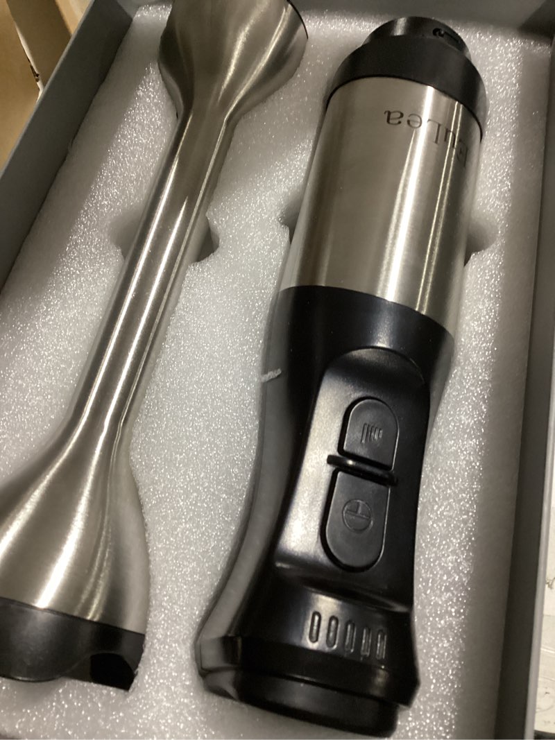 Condition photo showing New/Like New for 2026 new immersion hand blender, 1200w with 5-speed settings, stainless steel blades,with scratch-resistant design, gift box packaging. an ideal choice for blending soup, mayonnaise