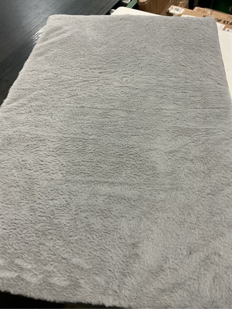 Condition photo showing As Is for sunheir extra large orthopedic dog bed for big dogs - xl waterproof dog bed with removable washable cover & anti-slip bottom, crate bed, deluxe plush pet bed mat (grey) grey 41.0"l x 27.0"w x 3.0"th