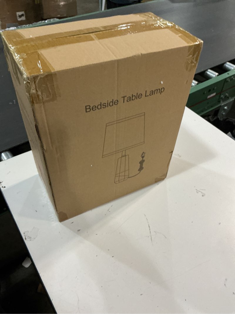 Condition photo showing New/Like New for GyroVu 3 Color Temperature Adjustable Table Lamp, Ceramic Lamp Set of 2, Bedside Lamps with Rotary Swtich, Nightstand Lamp for Living Room Bedroom Office, Bulbs Included-Pink C Pink; White Lampshade