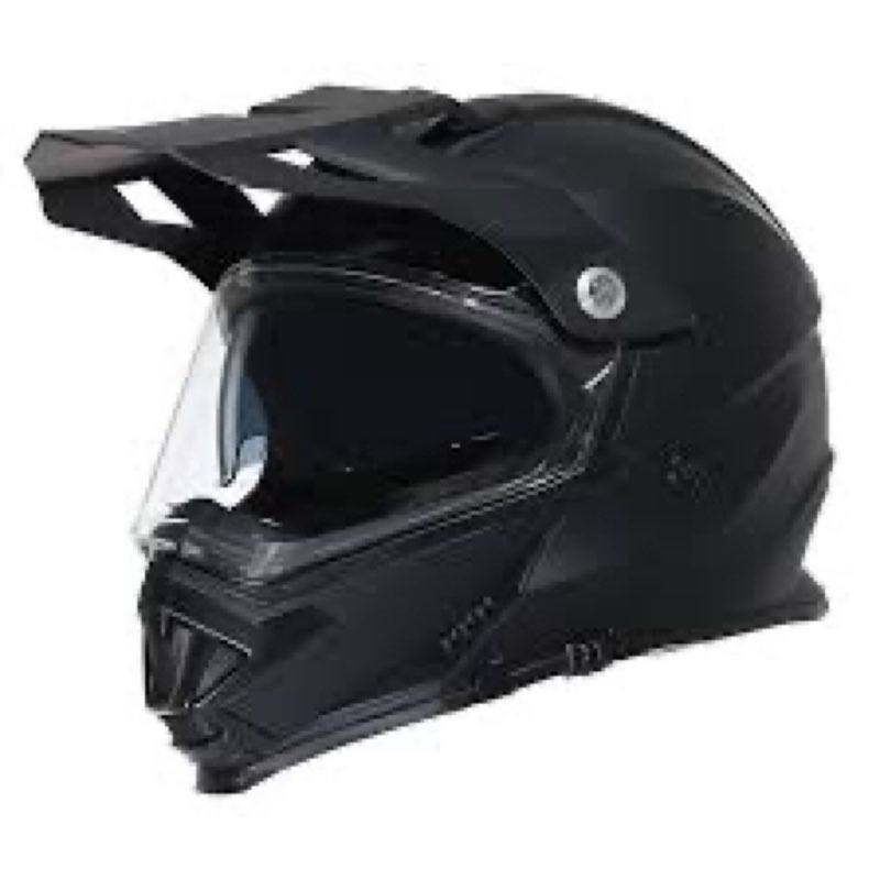 TRIANGLE Dual Sport Motorcycle Helmet Dirt Bike Helmets ATV Full Face Helmet for Adults Men with Internal Sunshield DOT Approved Medium Glossy Black