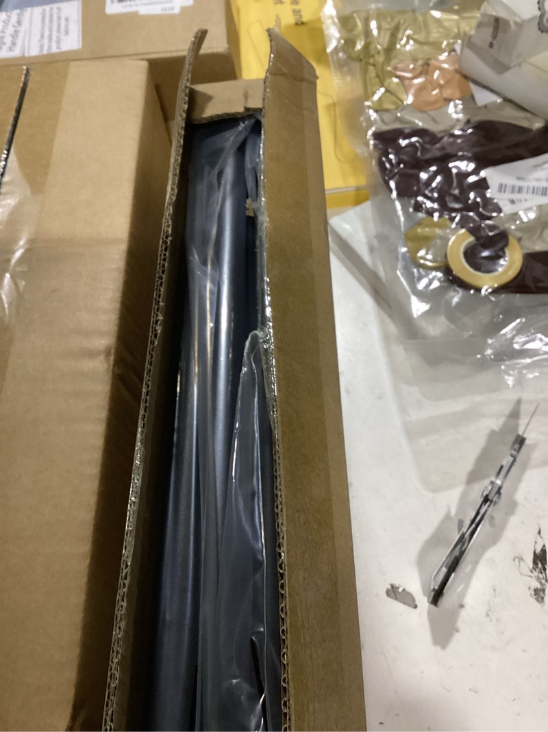 Condition photo showing Good Condition for 2 pack industrial curtain rods for windows 66 to 120 inches, blackout wrap around curtain rod, for indoor and outdoor, 5/8 inch diameter, 65 to 120 inches, black 65-120 inch black