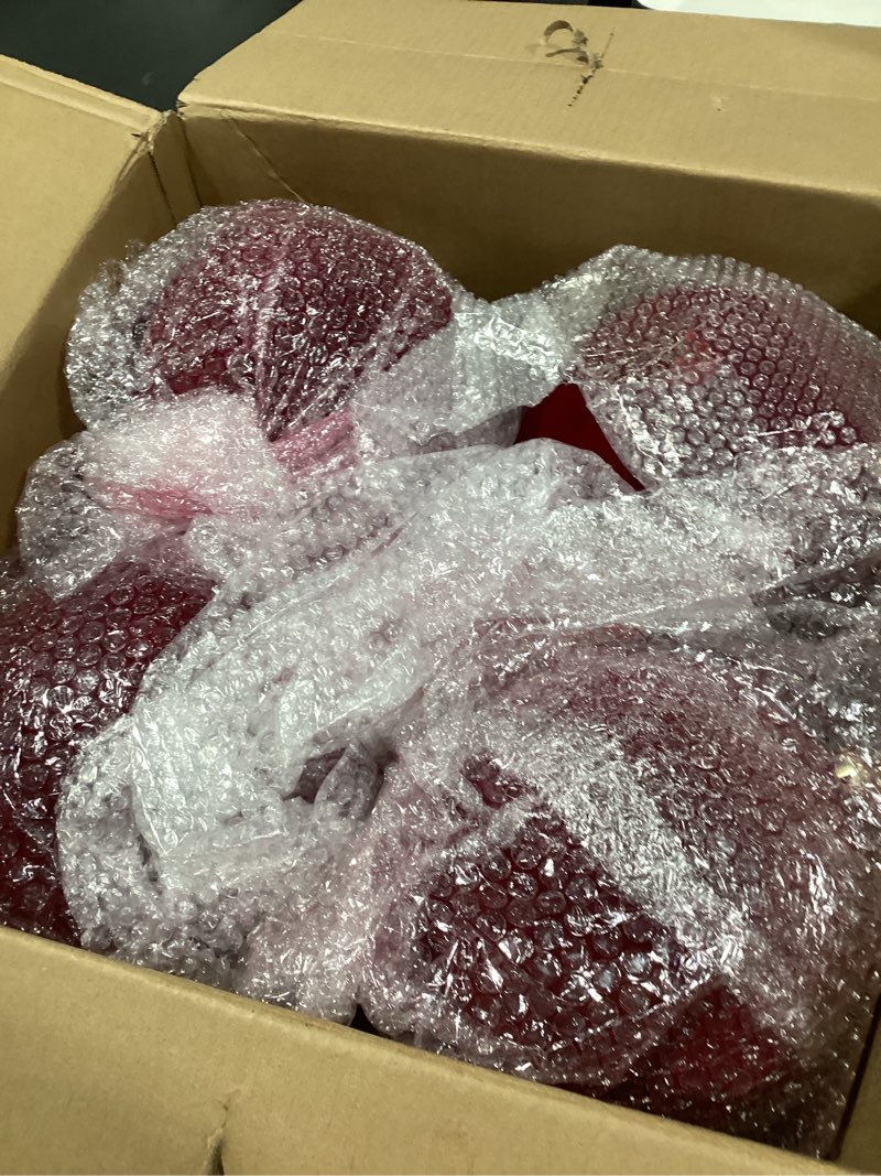 Condition photo showing New/Like New for 4 Pcs 8 Inch Extra Large Velvet Christmas Balls Oversized Huge Big Christmas Tree Ornaments Balls for Family Holiday Xmas Tree Hanging (Red) Red 4