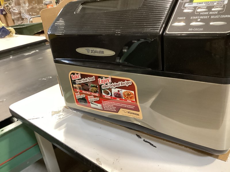 Condition photo showing As Is for zojirushi home bakery supreme breadmaker black