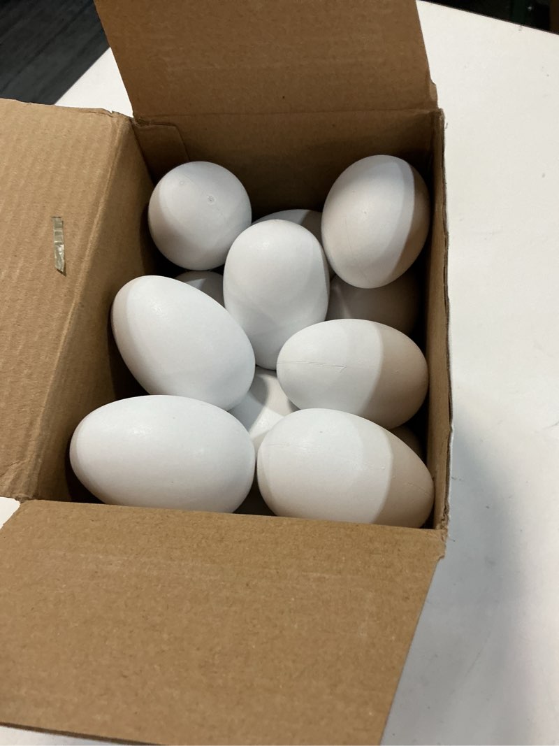 Condition photo showing New/Like New for sallyfashion 30 pcs white plastic eggs paintable fake eggs for crafts, easter hunts, basket fillers, gift and party favor