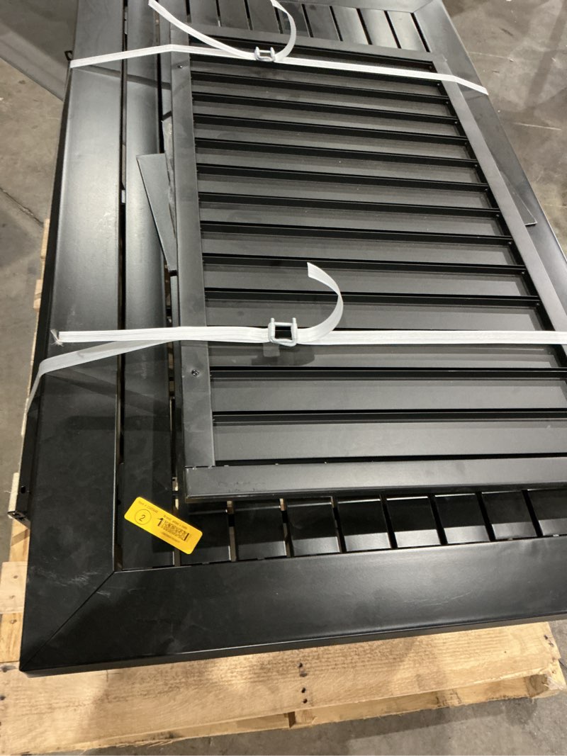 Condition photo showing As Is for allen + roth 48-in w 40000 maximum btus steel rectangle liquid propane fire pit table