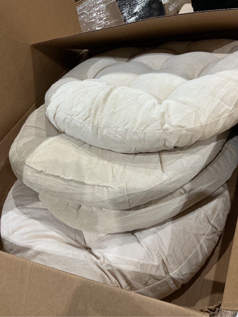 Condition photo showing Good Condition for jerify floor pillow cushions large round square large meditation floor pillow for classroom adult meditation picnic party seating learning daycare school(round,beige,4 pcs) round beige 4