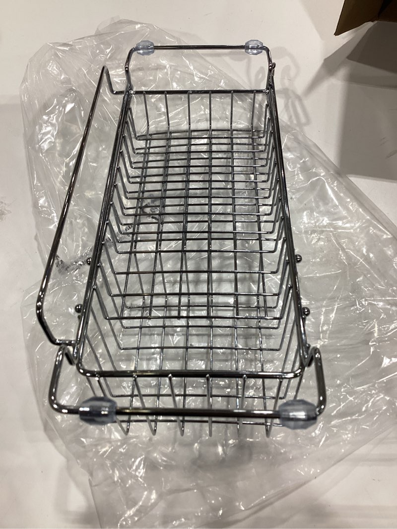 Condition photo showing Good Condition for over the kitchen sink caddy sponge holder organizer drying rack expandable for sponge brush soap dish cloth rag 14.5" to 22", stainless steel