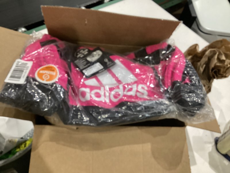 Condition photo showing New/Like New for adidas unisex defender 4.0 gym duffel bag for men and women medium (66l) team shock pink