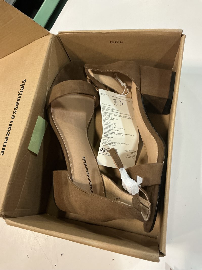 Condition photo showing Good Condition for amazon essentials women's two strap heeled sandal 8 brown