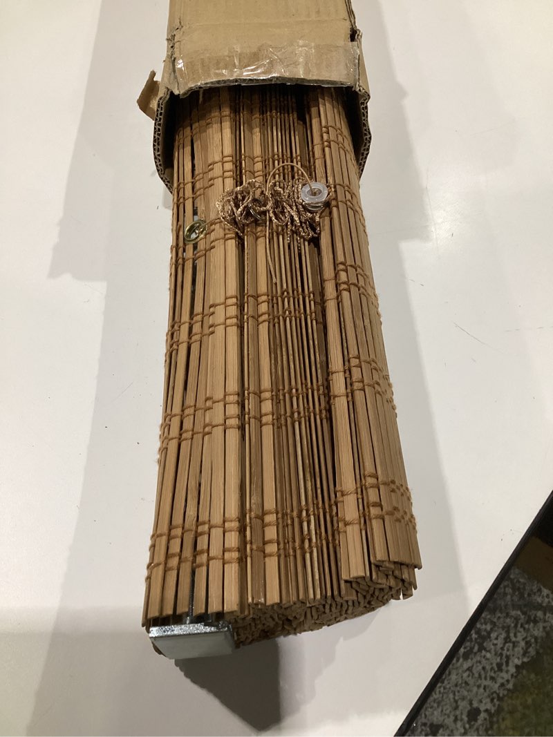Condition photo showing Good Condition for (SIMILAR TO STOCK PHOTOS) LazBlinds Cordless Bamboo Roman Shades for Windows, Light Filtering Natural Bamboo Blinds, Easy Lift Cordless Design for Living Room & Bedroom, Fits Interior Windows 39\" W x 72\" H,