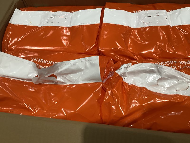 Condition photo showing Good Condition for disposable incontinence bed pads, blue, absorbent surface protector