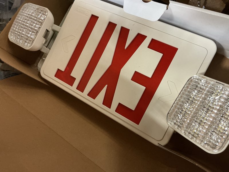 Condition photo showing Good Condition for lithonia lighting exrg series 3.5-watt 120/277-volt led white hardwired exit light with red/green lights