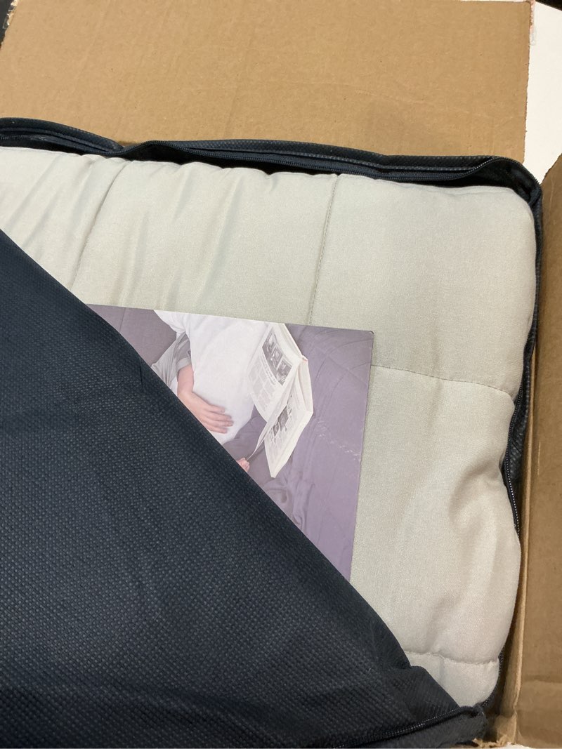 Condition photo showing Good Condition for l'agraty weighted blanket - 60"x80" 15lbs cooling breathable heavy blanket microfiber material with glass beads for adult all-season summer fall winter soft thick comfort 05-light grey 60" x 80" | 15lbs