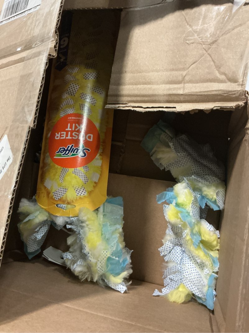 Condition photo showing As Is for Swiffer Duster Kit with 6 ft Super Extendable Handle, Heavy Duty Starter Kit with 8 Refills