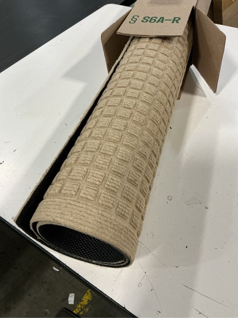 Condition photo showing Good Condition for pleasor front door mat indoor outdoor entrance, dirt resistant and absorbent doormat, sturdy non-slip backing entry mat, fade resistant, easy clean low-profile entryway mat, 36x24, beige beige 2' x 3' (rectangular)