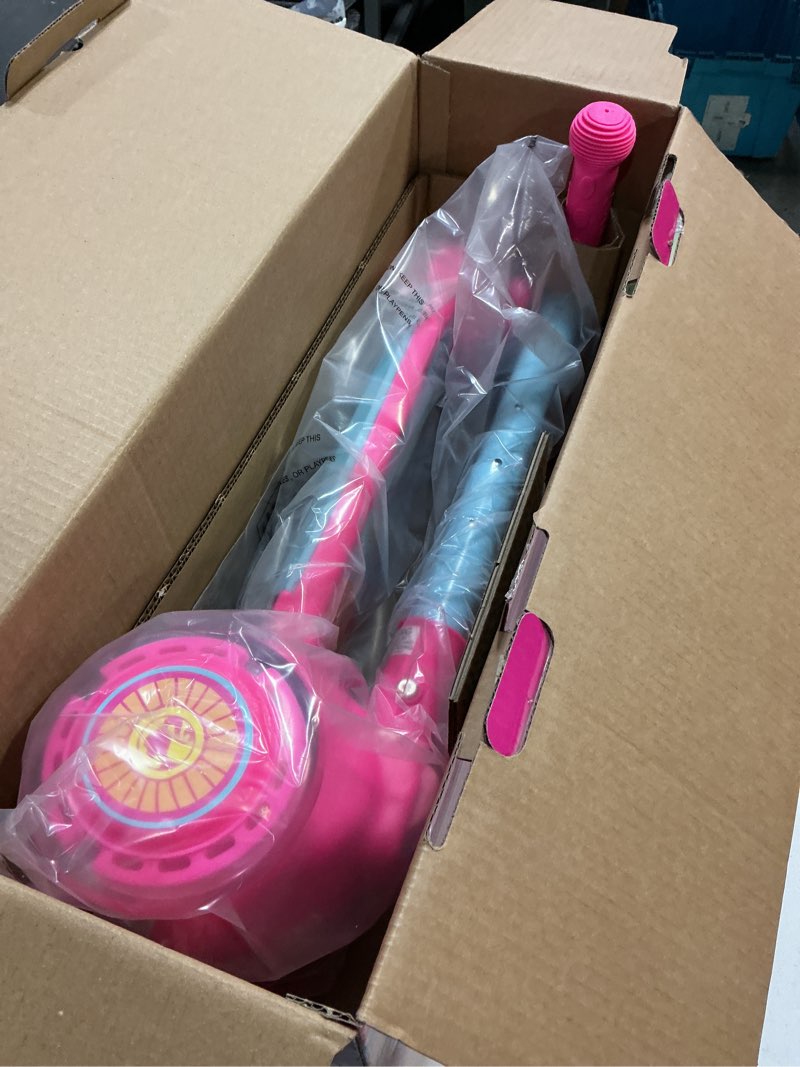 Condition photo showing New/Like New for licensed tilt and turn 3-wheel scooter with light up wheels