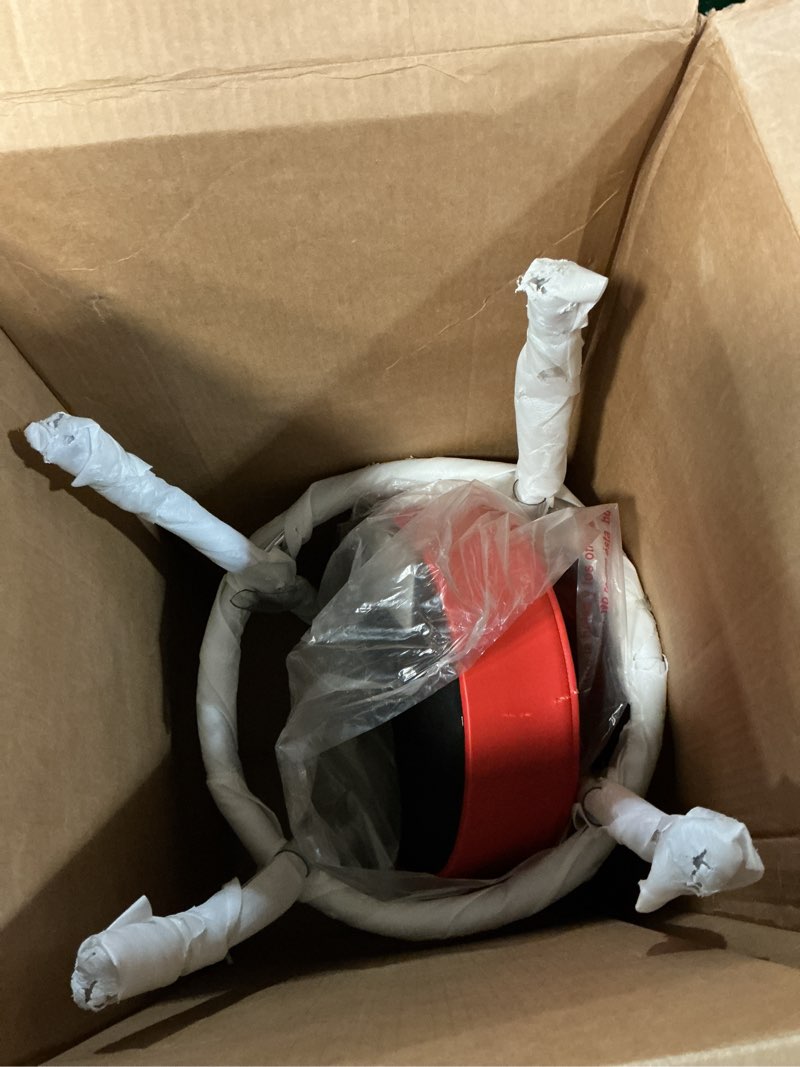 Condition photo showing As Is for flash furniture double ring chrome barstool with red seat red set of 1