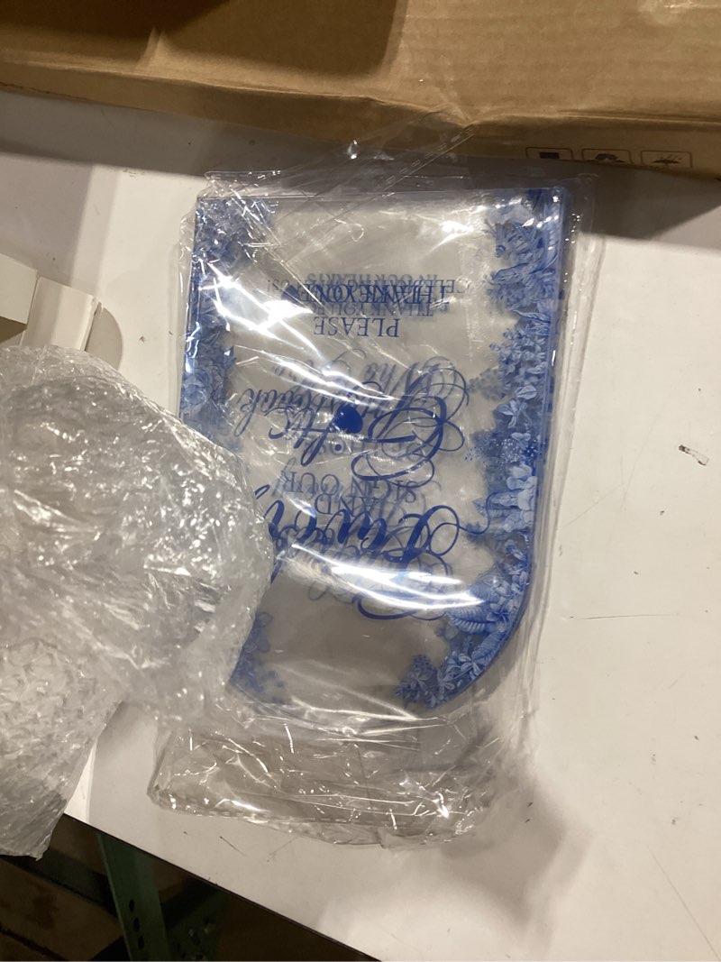 Condition photo showing Good Condition for cinnvoice 4 pcs flower acrylic wedding signs for ceremony and reception guest book wedding cards and gifts sign please take one couple loving memory table decor(blue flower)