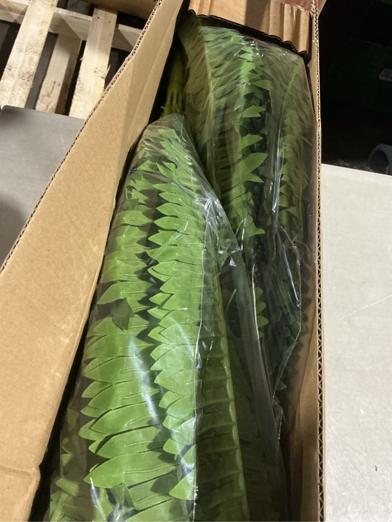 Condition photo showing Good Condition for 45" fake ferns, realistic large artificial bush plants, 2 artificial boston ferns with 59 fronds for outdoors planter indoor home garden porch decor green