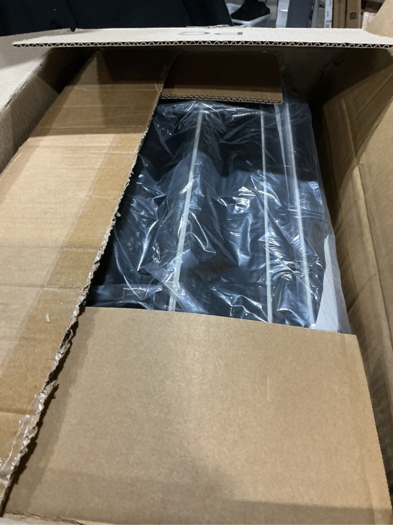 Condition photo showing As Is for Upholstered Headboard Queen Size, 9-Pack Peel and Stick Wall Panels for Interior Wall Decor, Wall Mounted Tufted Bed Headboard Queen,10"x24",Black Leather - Black Queen