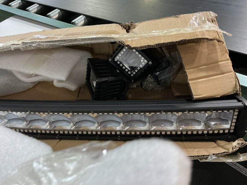 Condition photo showing Good Condition for lpteso rgbw curved led light bar 42inch 240w flood spot combo beam 2pcs 4 inch 18w flood rgb led pods with 16 solid colors chasing rgb halo ring changing with strobe flashing with rocker switch wiring