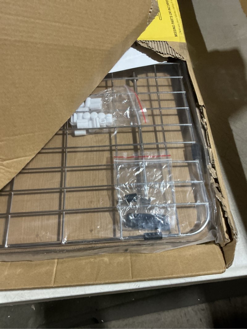 Condition photo showing New/Like New for sink grid 26" x 14 1/16", kitchen sink grid, sink protectors for kitchen sinks, stainless steel material, sink bottom grid with rear drain for single bowl (26" x 14 1/16") 26" x 14 1/16" with rear drain