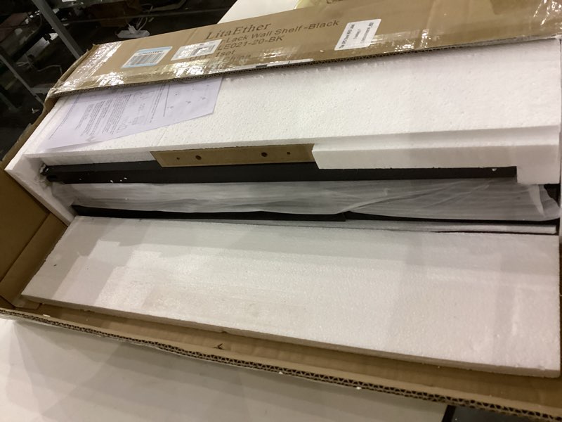 LitaEther Versatile 7 Tier Wall Shelf Unit,Black Lack Wall Shelf,Display Floating Shelf with LED Rem