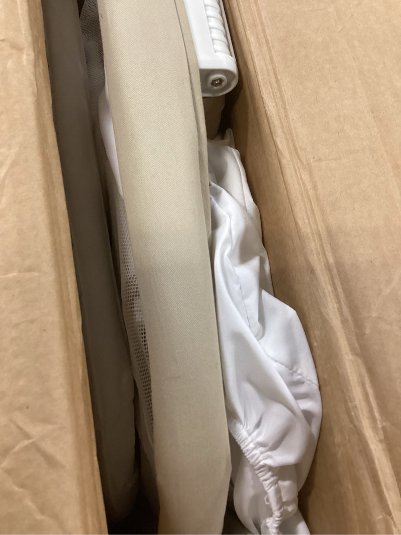 Condition photo showing As Is for Baby Delight Beside Me Dreamer Bassinet | Bedside Sleeper & Baby Bassinet | 6-Position Height Adjustment | Organic Oat
