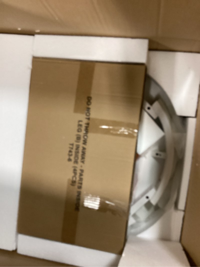 Condition photo showing Good Condition for Signature Design by Ashley Realyn French Country Two Tone Round End Table, Chipped White