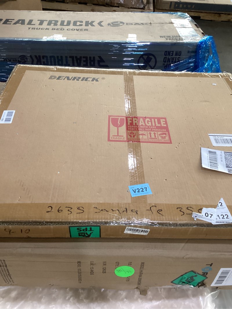 Condition photo showing New/Like New for DENRICK Bathroom Mirror 30" x 36", Horizontal or Vertical Wall Mounted Rectangle Mirror, Tempered Glass, Black Metal Frame Anti-Rust Vanity Mirror for Bathroom Living Room