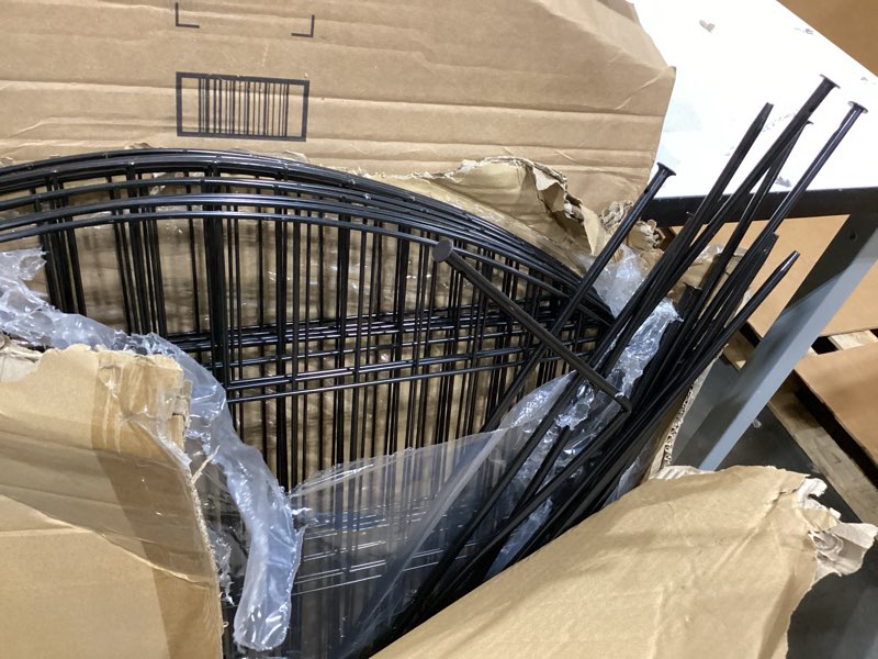 Condition photo showing As Is for garden fence, black