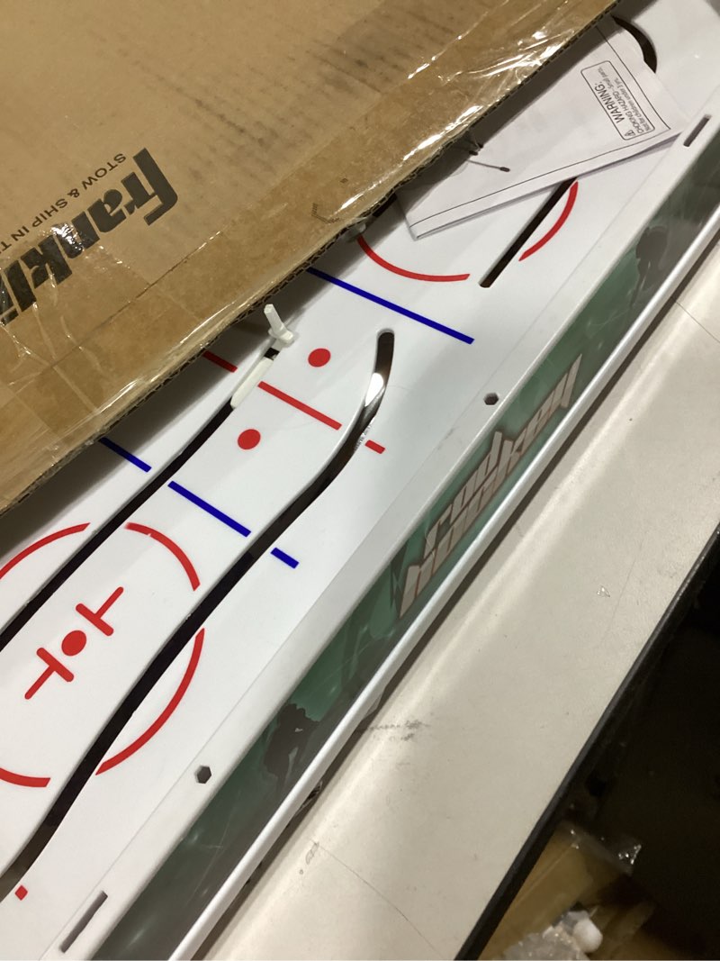Condition photo showing Good Condition for Franklin Sports Table Top Rod Hockey Game Set - Perfect Hockey Toy + Gameroom Game for Kids + Family - Mini Tabletop Rod Hockey Board + Pucks Included