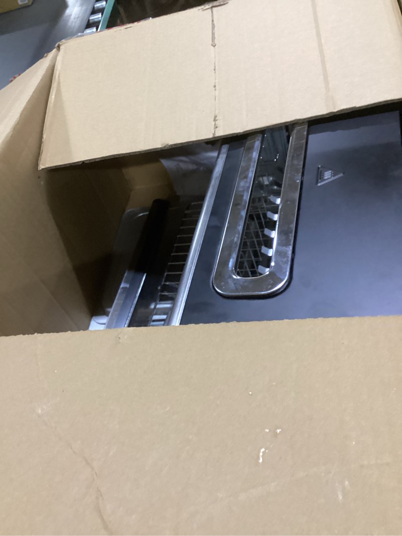 Condition photo showing As Is for Hamilton Beach 2-in-1 Countertop Toaster Oven and Long Slot 2 Slice Toaster, 60 Minute Timer and Automatic Shut Off, Shade Selector, Stainless Steel (31156)