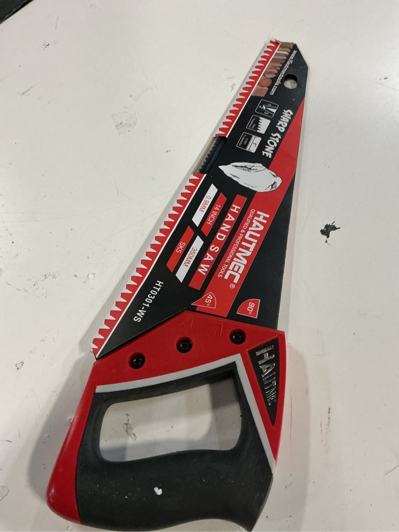 Condition photo showing Good Condition for hautmec 14" expert hand saw for accurate, clean & labor-saving cutting, 11 tpi fine-cut handsaw with sk5 rust-resistant blade, triple ground teeth, ergonomic non-slip handle for wood, pvc – ht0301