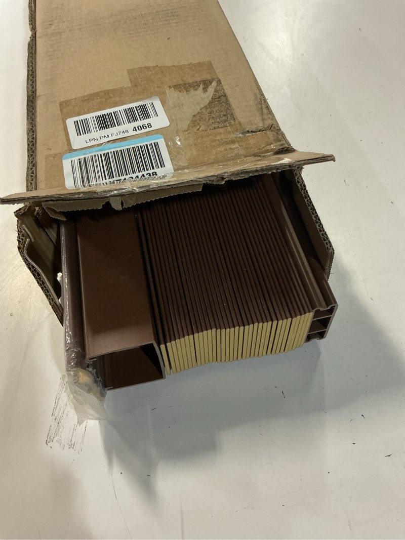 Condition photo showing Good Condition for Eclipse 2in. Faux Wood Blinds, 23.5"W x 64"L in Dark Oak - Cordless Window Blinds, Certified Safe fo