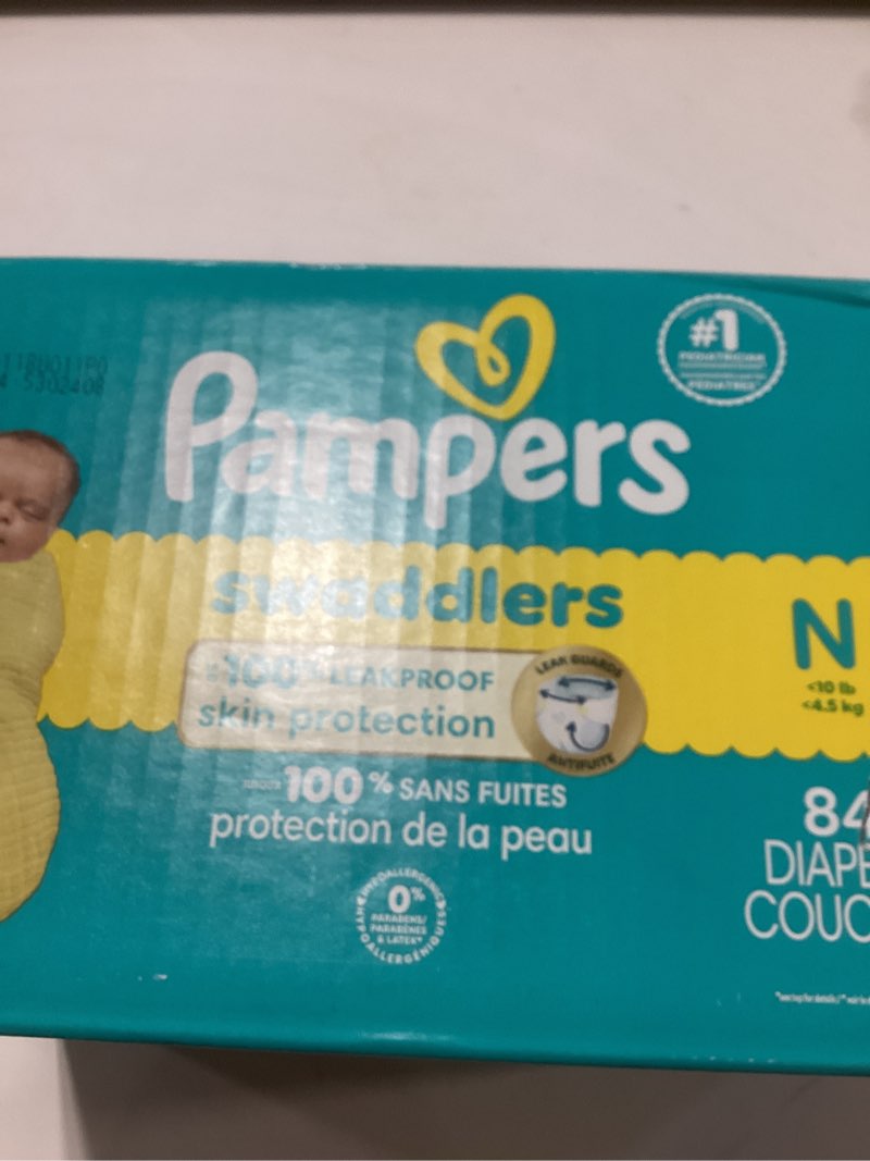 Condition photo showing New/Like New for Pampers Swaddlers Diapers, Size 0 (up to 10 lbs), 84 Count, Absorbent, Keeps Baby Dry and Comfortable, Skin Safe Disposable Baby Diaper (Packaging May Vary) Newborn 84